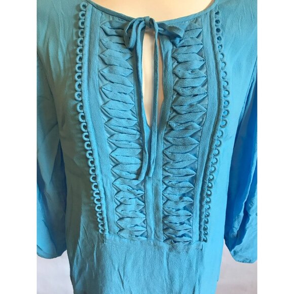 Diane Von Furstenberg Blue Embellished Iliana Top Blouse, Size 8 (US) - Picture 3 of 8